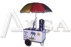 CARRINHO DE ÁGUA DE COCO 100X60X90 CM ALSA - MOD: C.A.C.G. 1. - Código 4304